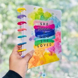 Happy Planner classic size rainbow watercolor 12 months undated